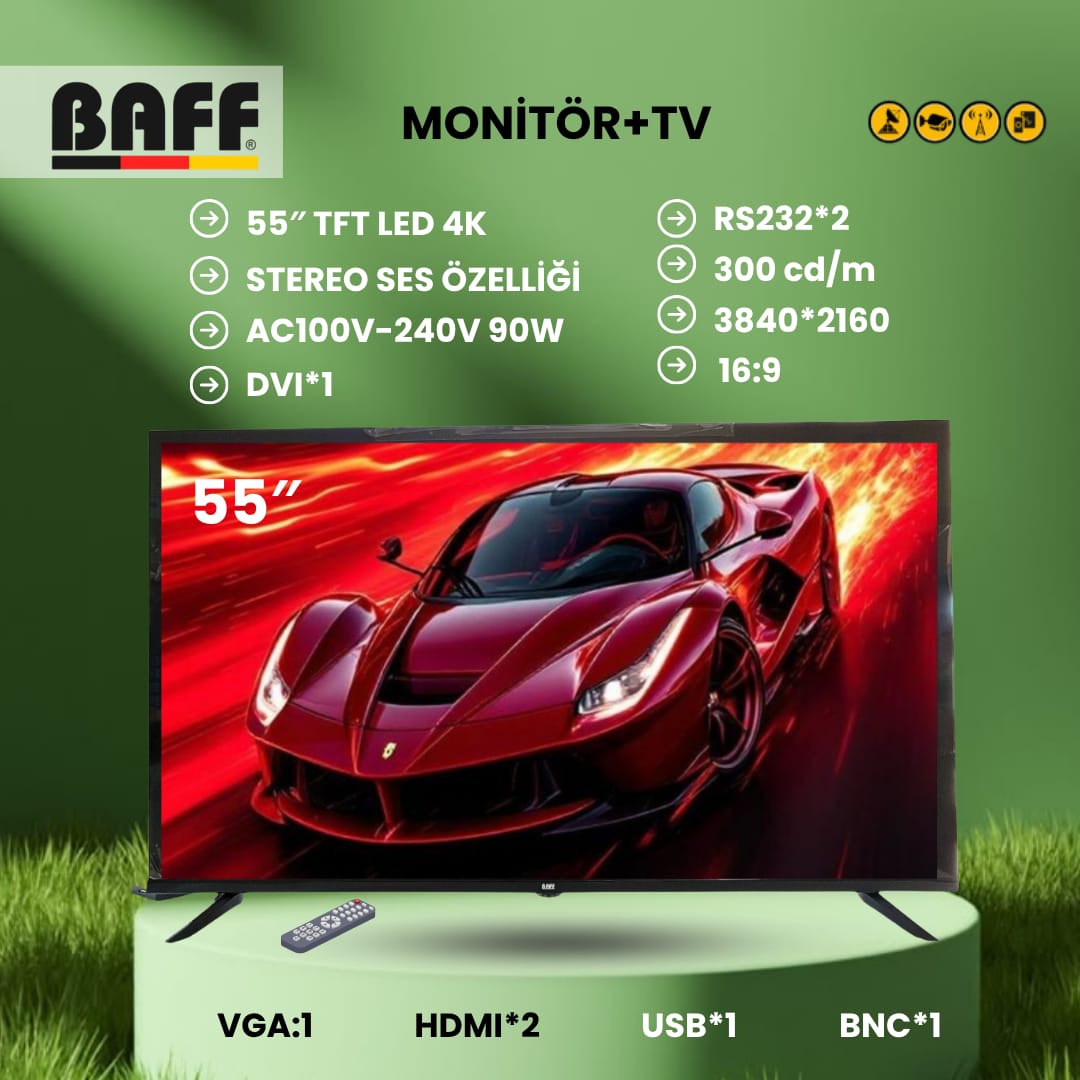 BAFF 55 inç 4K TFT LED Monitör TV
