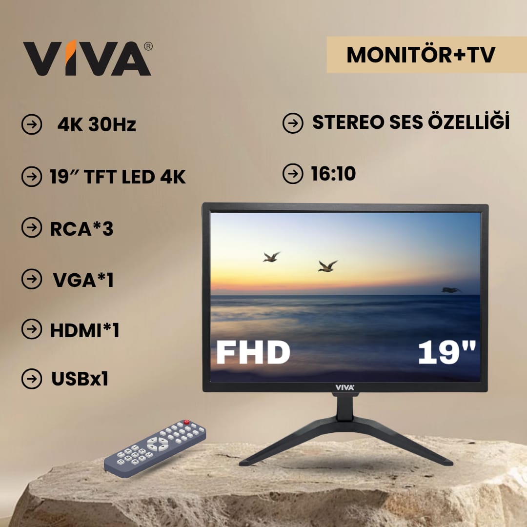 VIVA 19 inç FHD/4K TFT LED Monitör TV