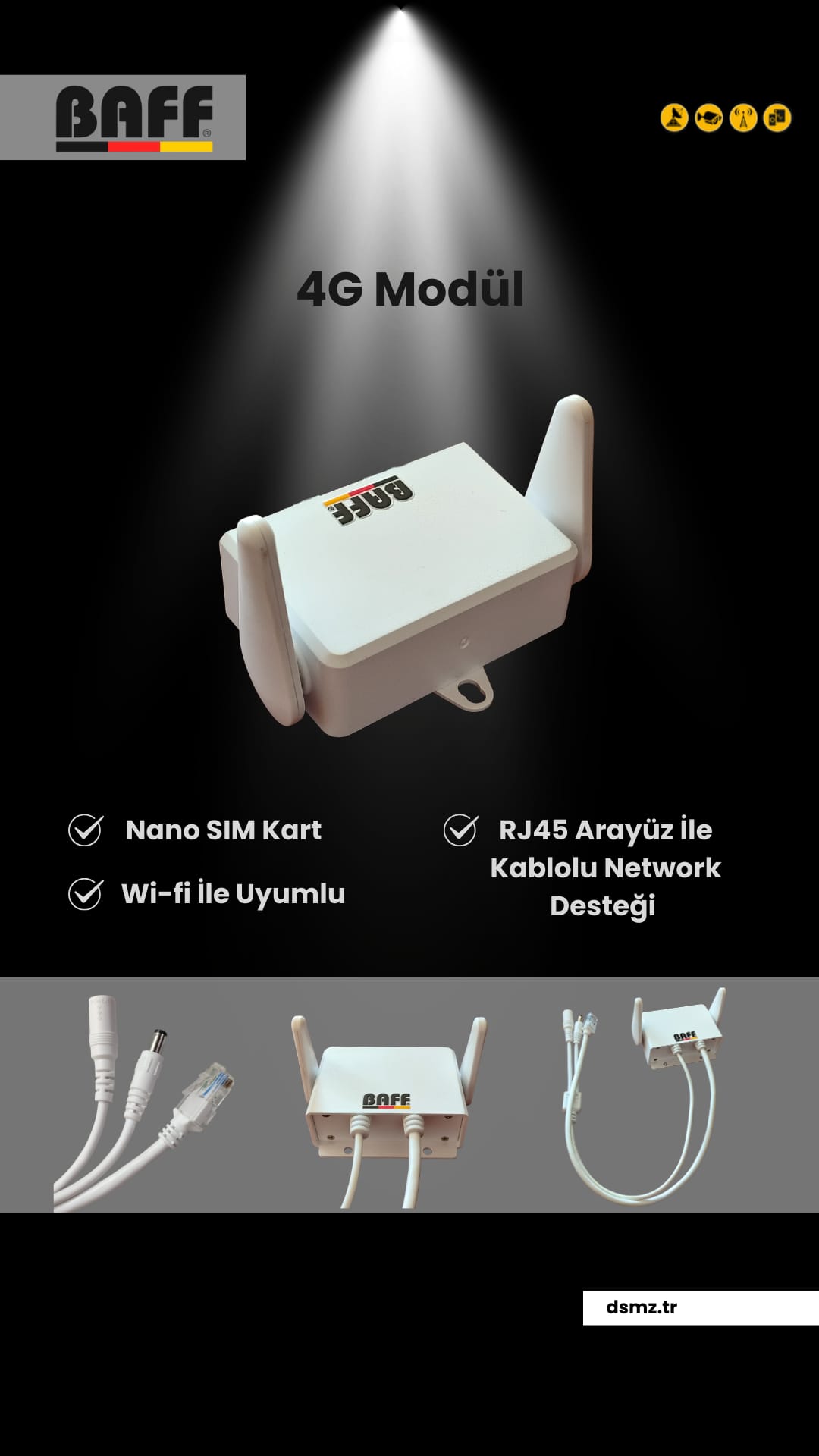 BAFF 4G SIM Kartlı Wi-Fi & RJ45 Modülü